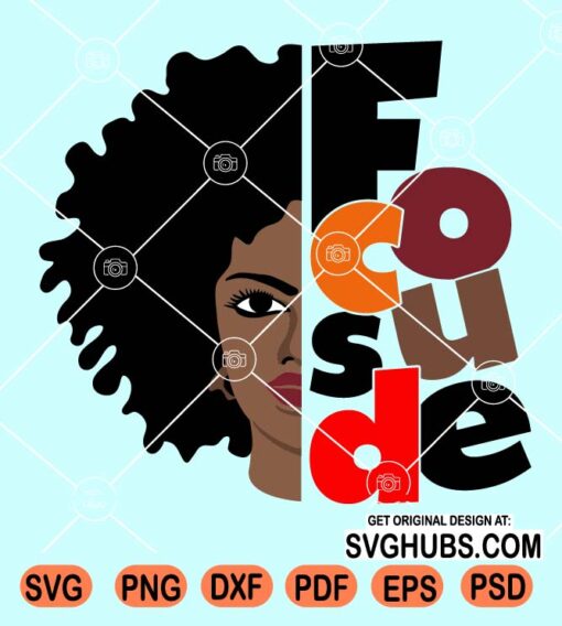 Focused black woman svg