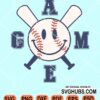 Game Day Baseball Smiley svg