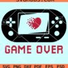 Game over Console Controller with pixel heart svg