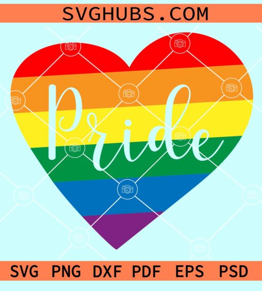 Gay pride heart svg, Rainbow Heart Svg, LGBT Heart Svg, Gay Pride Svg ...