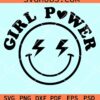 Girl power smiley face svg