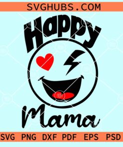 Happy mama smiley face svg