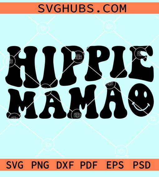 Hippie mama retro smiley face svg