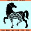 Horse mandala svg, Mandala horse svg, Horse zentangle svg, zentangle horse svg, horse clipart