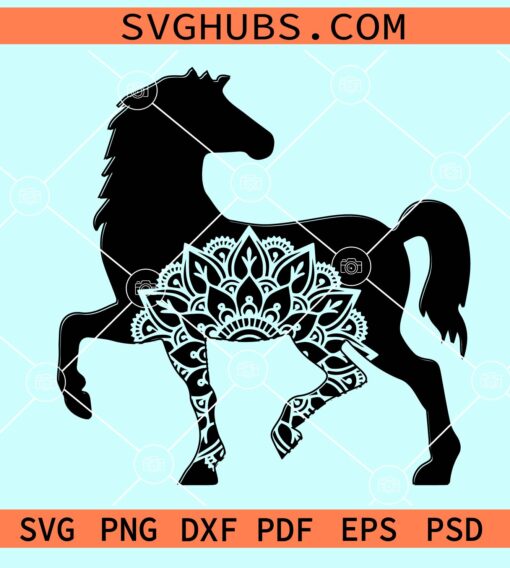 Horse mandala svg, Mandala horse svg, Horse zentangle svg, zentangle horse svg, horse clipart