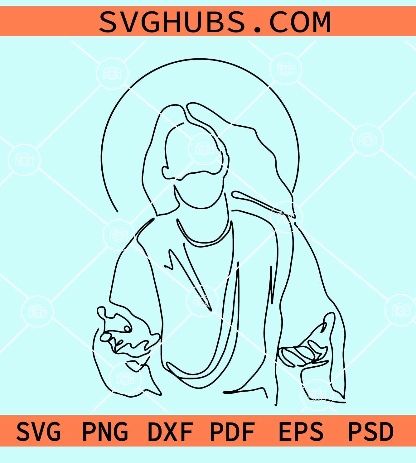 Jesus Christ line art SVG