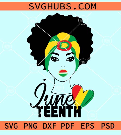 Juneteenth Afro girl svg