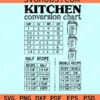 Kitchen Conversions Chart SVG, Kitchen svg, Kitchen measurement svg, Kitchen conversion chart svg
