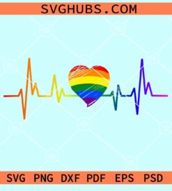 LGBT pride heartbeat svg