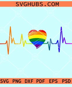 LGBT pride heartbeat svg