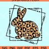 Leopard print bunny square frame svg