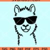 Llama with sunglasses svg, Llama Aviator Sunglasses SVG, Llama Cricut