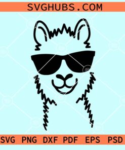 Llama with sunglasses svg, Llama Aviator Sunglasses SVG, Llama Cricut