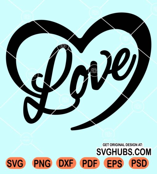 Love heart cake topper svg