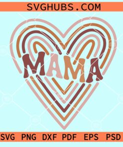 Mama retro heart SVG
