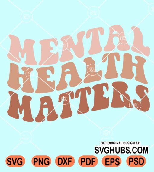 Mental health matters wavy letters svg