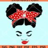 Messy bun girl Afro puffs svg