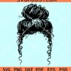 Messy bun hair svg