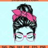 Messy bun sunglasses svg
