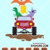 Monster truck Dinosaur party clipart svg