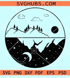 Moon and Sun wall sticker decoration svg