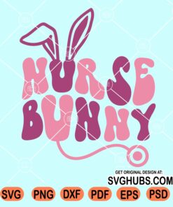 Nurse bunny retro svg