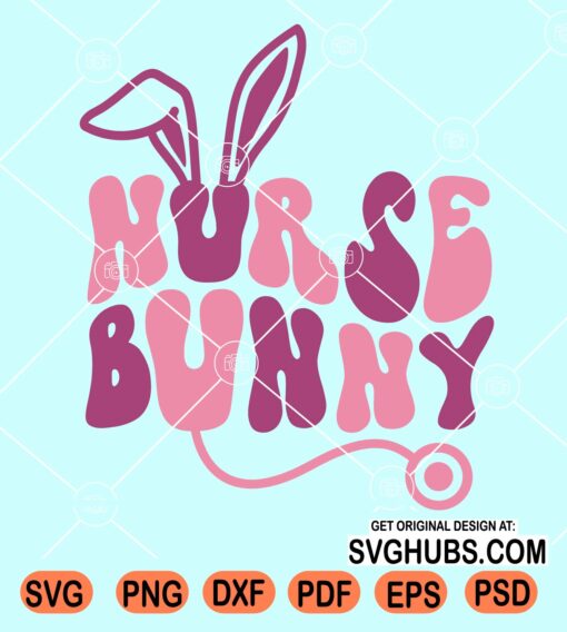 Nurse bunny retro svg