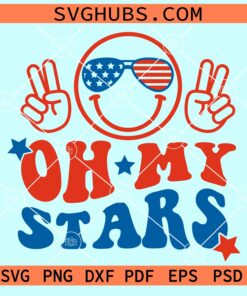 Oh my stars wavy letters smiley svg