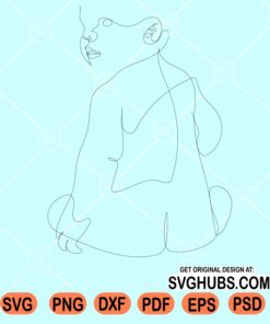 One line art baby drawing svg