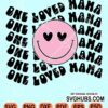 One loved mama wavy letters smiley face svg