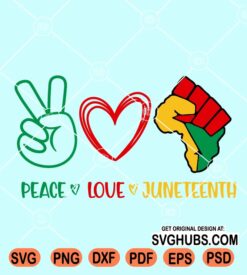 Peace love Juneteenth SVG