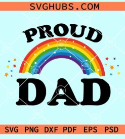 Proud dad LGBT rainbow svg