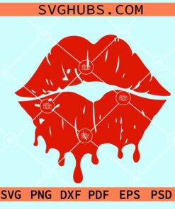 Red lips drip svg