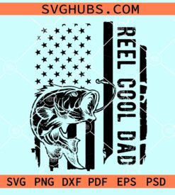 Reel cool dad US bass fishing svg