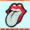 Rolling Lips with Louis Vuitton Pattern Svg