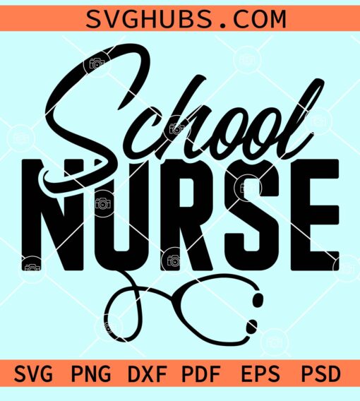 School nurse with stethoscope svg
