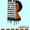 She is magic dripping afro woman clipart svg