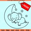 Sleeping baby elephant SVG free