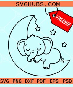 Sleeping baby elephant SVG free