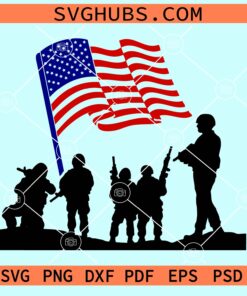 Soldiers American flag svg, Memorial day svg,  Veterans svg, American Flag svg