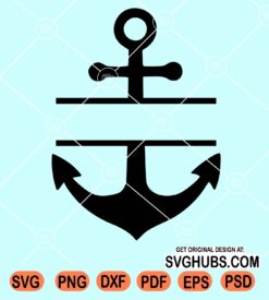 Split anchor name frame monogram svg