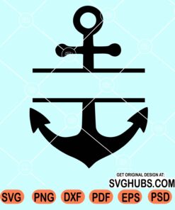 Split anchor name frame monogram svg