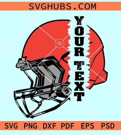 Split football helmet monogram svg