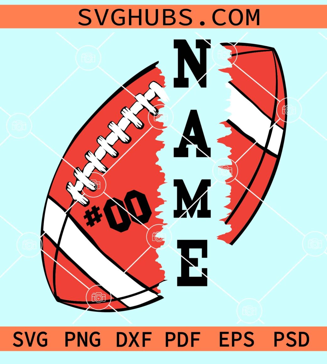 Split football monogram svg, American Football svg, football monogram ...