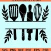 Split kitchen utensils name frame monogram