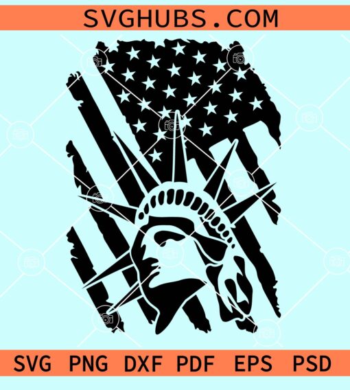 Statue of Liberty American flag svg