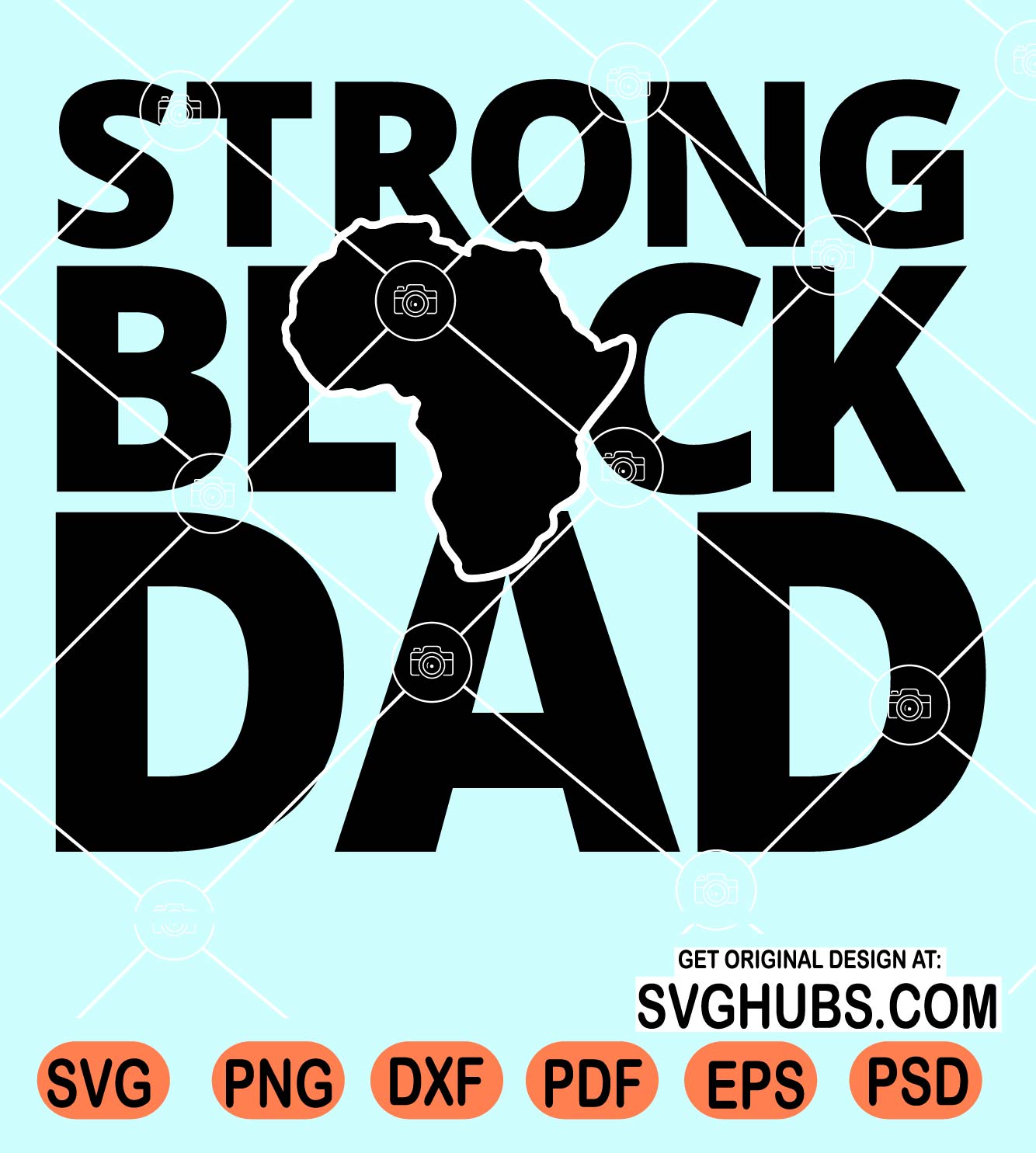 Strong black dad svg