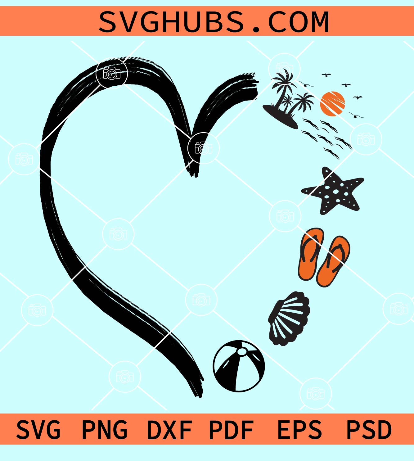 Summer heart svg, Love Summer svg, Summer love svg, Summer Svg, Heart
