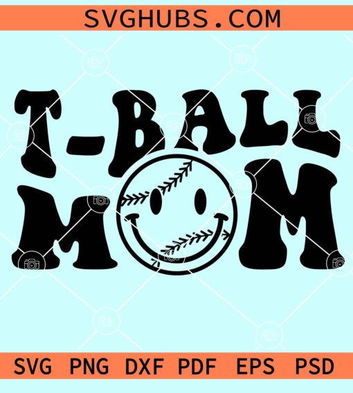 T-Ball mom smiley face svg
