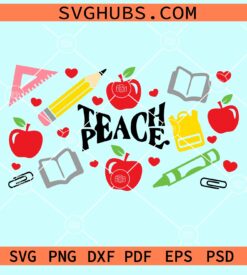 Teach Peace Starbucks Libbey glass can wrap svg